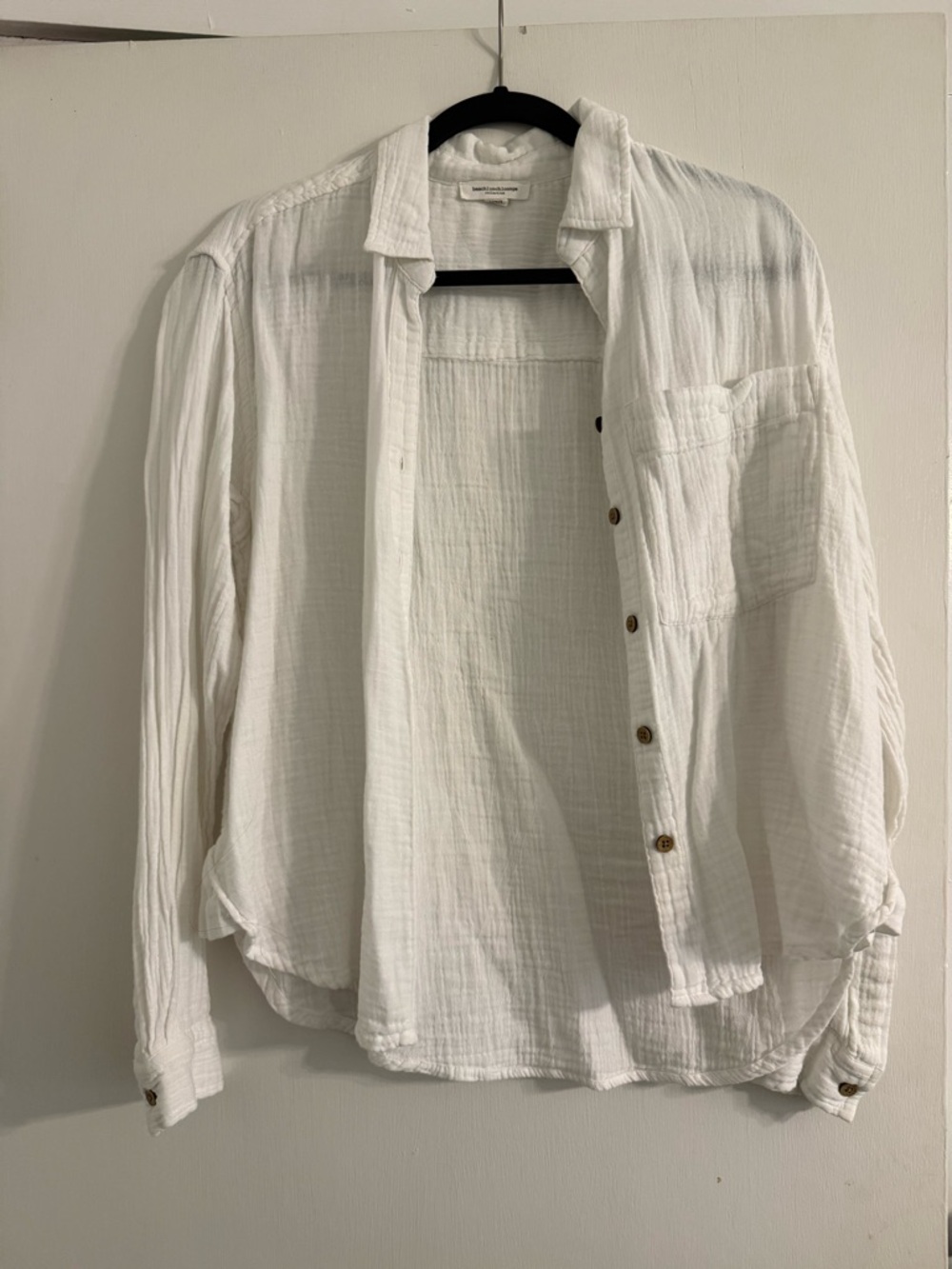 beachlunchlounge White Textured Button-Down Shirt
